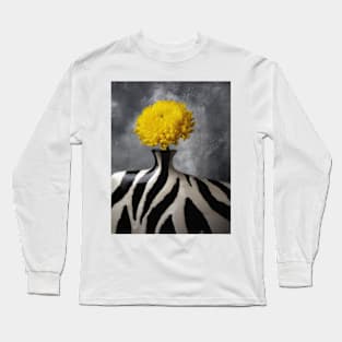 Graphic Striped Vase And Jumbo Mum Long Sleeve T-Shirt